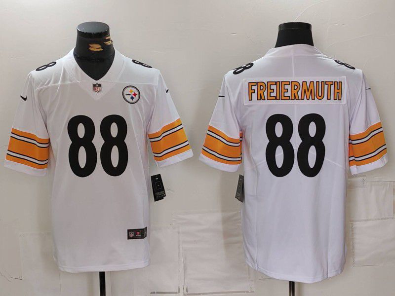 Men Pittsburgh Steelers #88 Freiermuth White 2024 Nike Vapor Limited NFL Jersey